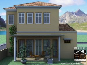Desain-rumah-mediterania-tampak-belakang-300x225 Desain Rumah Project Lists - Jasa desain rumah - Rumah Desain 2000