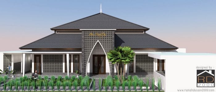 Desain-mesjid-modern-minimalis-tampak-depan Bangunan Project Lists Rumah ibadah - Jasa desain rumah - Rumah Desain 2000
