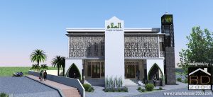 Tampak-arah-selatan-desain-masjid-modern-300x137 Bangunan Project Lists Rumah ibadah - Jasa desain rumah - Rumah Desain 2000