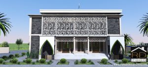 Tampak-arah-utara-desain-masjid-modern-300x137 Bangunan Project Lists Rumah ibadah - Jasa desain rumah - Rumah Desain 2000