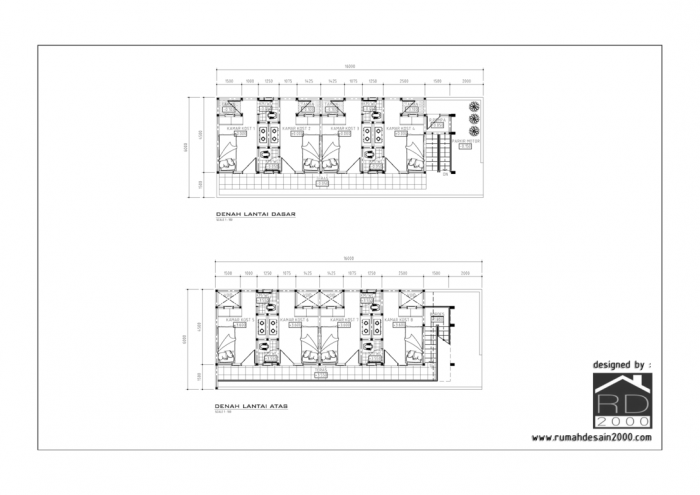 Gambar-denah-desain-rumah-kost-mungil-gratis Bangunan Project Lists Rumah Kost - Jasa desain rumah - Rumah Desain 2000