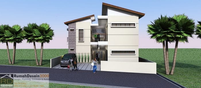 Tampak-Depan-Desain-Rumah-kost-minimalis-modern-2-lantai Project Lists Rumah Kost - Jasa desain rumah - Rumah Desain 2000